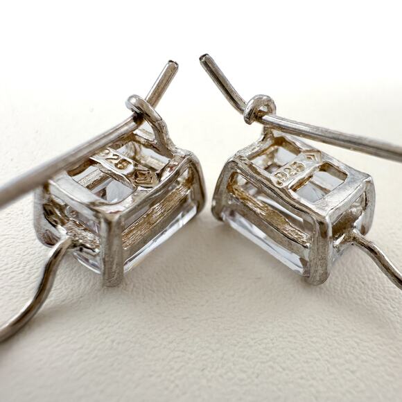 Designer Silpada CZ Earrings Sterling Silver Cubic Zirconia Fish Hook Drop - Picture 6 of 13